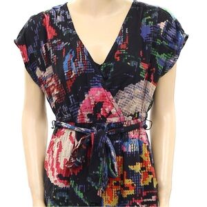 Anthropologie Multicolor Abstract Wrap Dress